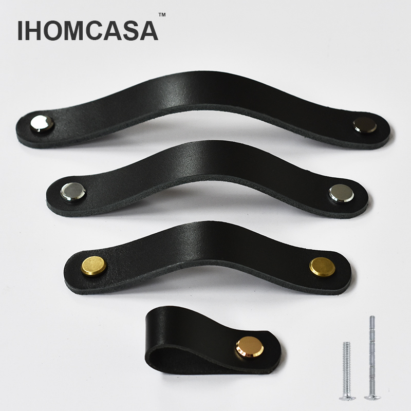 Restoration Hardware Furniture Used - IHOMCASA-perillas de cuero negro para armario,